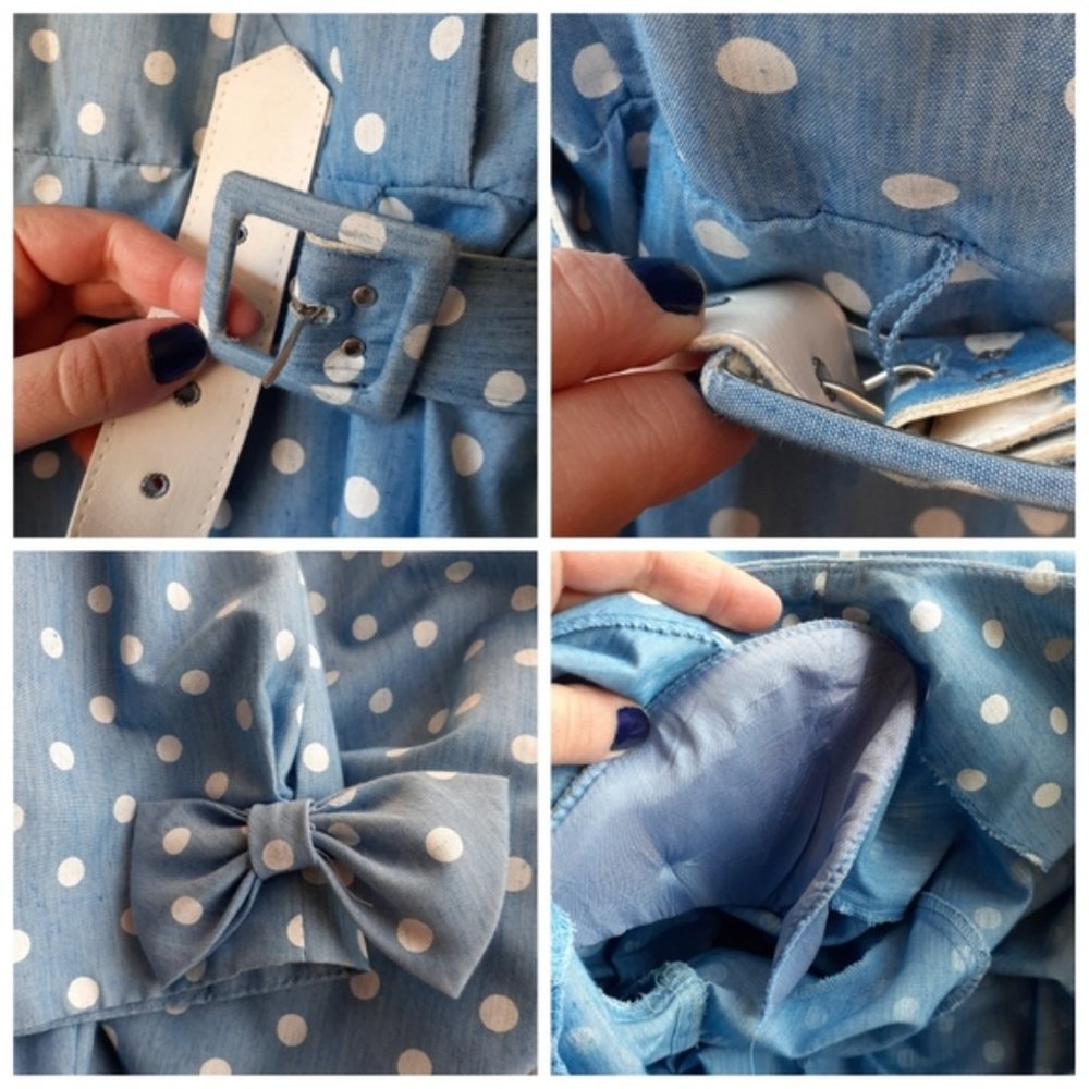 Vintage Cinderella Polka Dot Dress Pinup Blogger - Picture 8 of 8